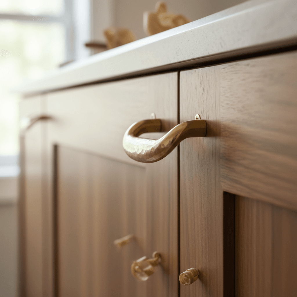 High-quality cabinet hardware detail showcasing craftsmanship