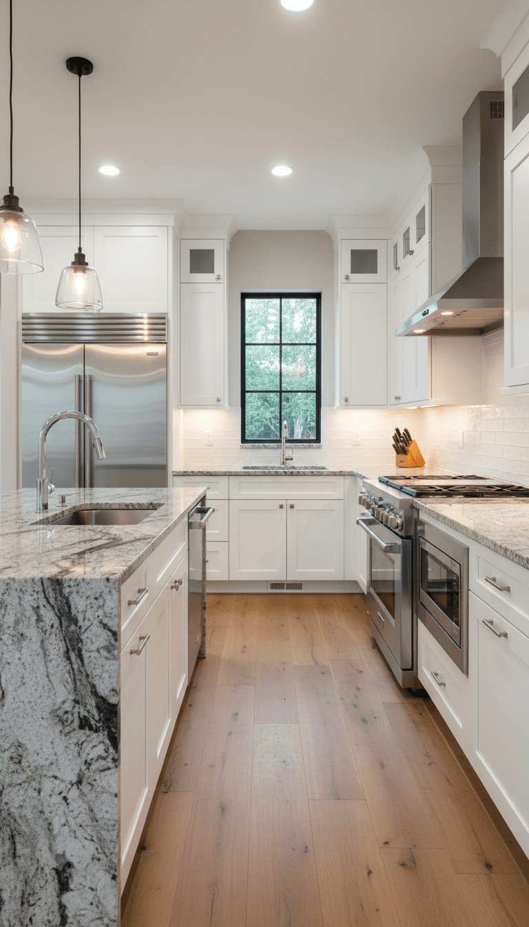 Kitchen remodel with custom cabinetry and new countertops