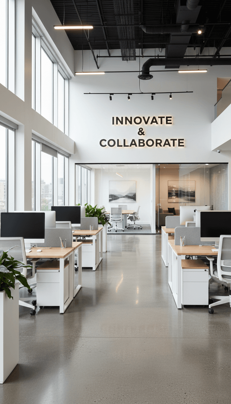 Commercial office build-out with professional finishes