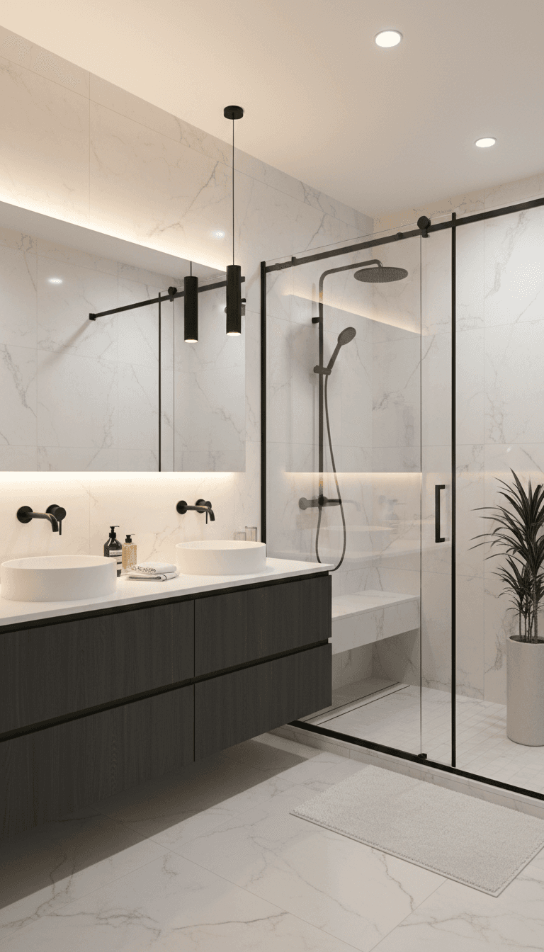 Bathroom modernization with tile work and updated fixtures